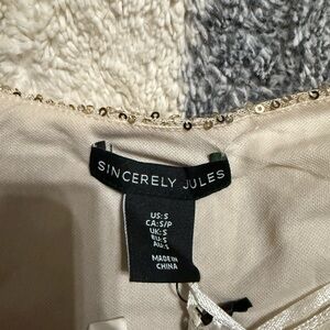 Sincerely Jules Cream Top with Sequin Detail